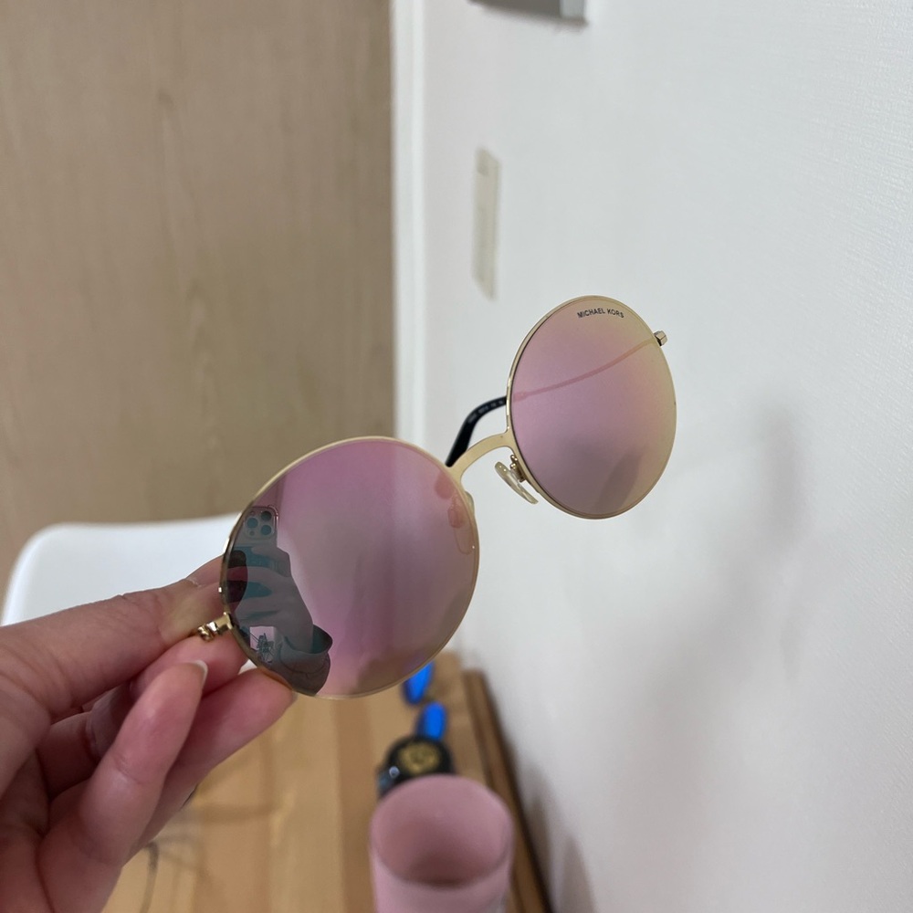 Michael Kors Gold Frame Sunglasses with Pink Lenses